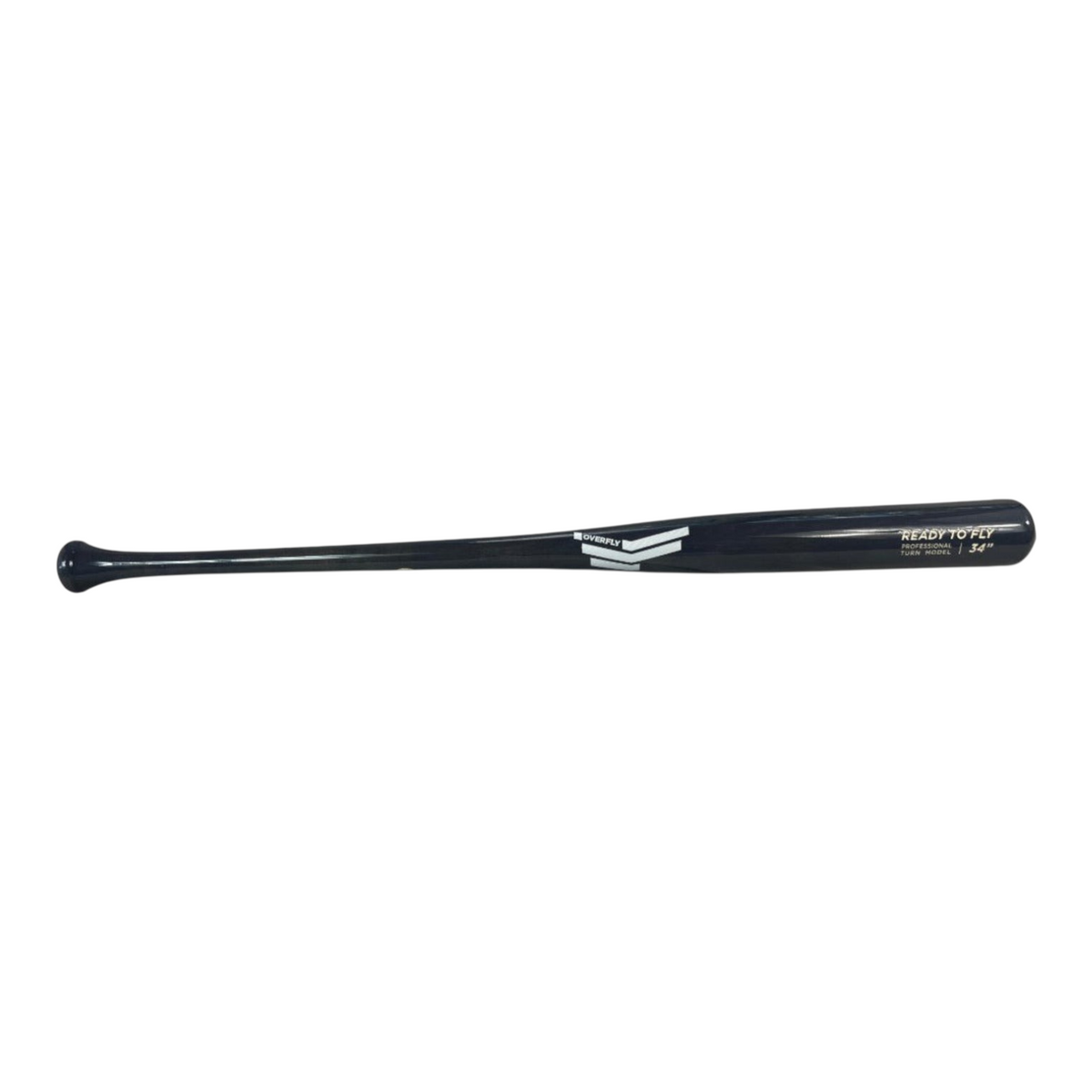 Bat de béisbol profesional Radach Sports Overfly de 34 pulgadas en madera gris con detalles en blanco y dorado