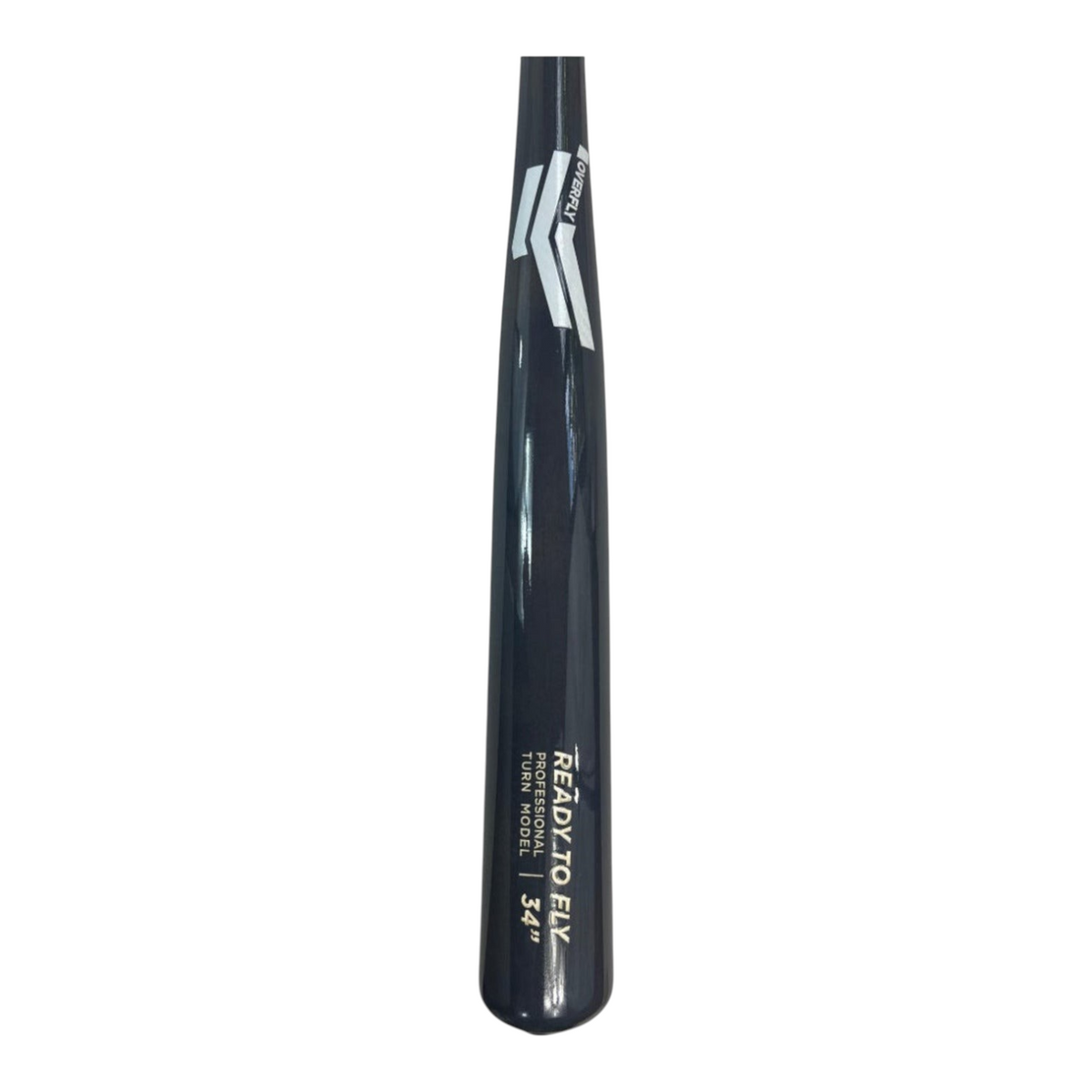 Bat de béisbol profesional Radach Sports Overfly de 34 pulgadas en madera gris con detalles en blanco y dorado