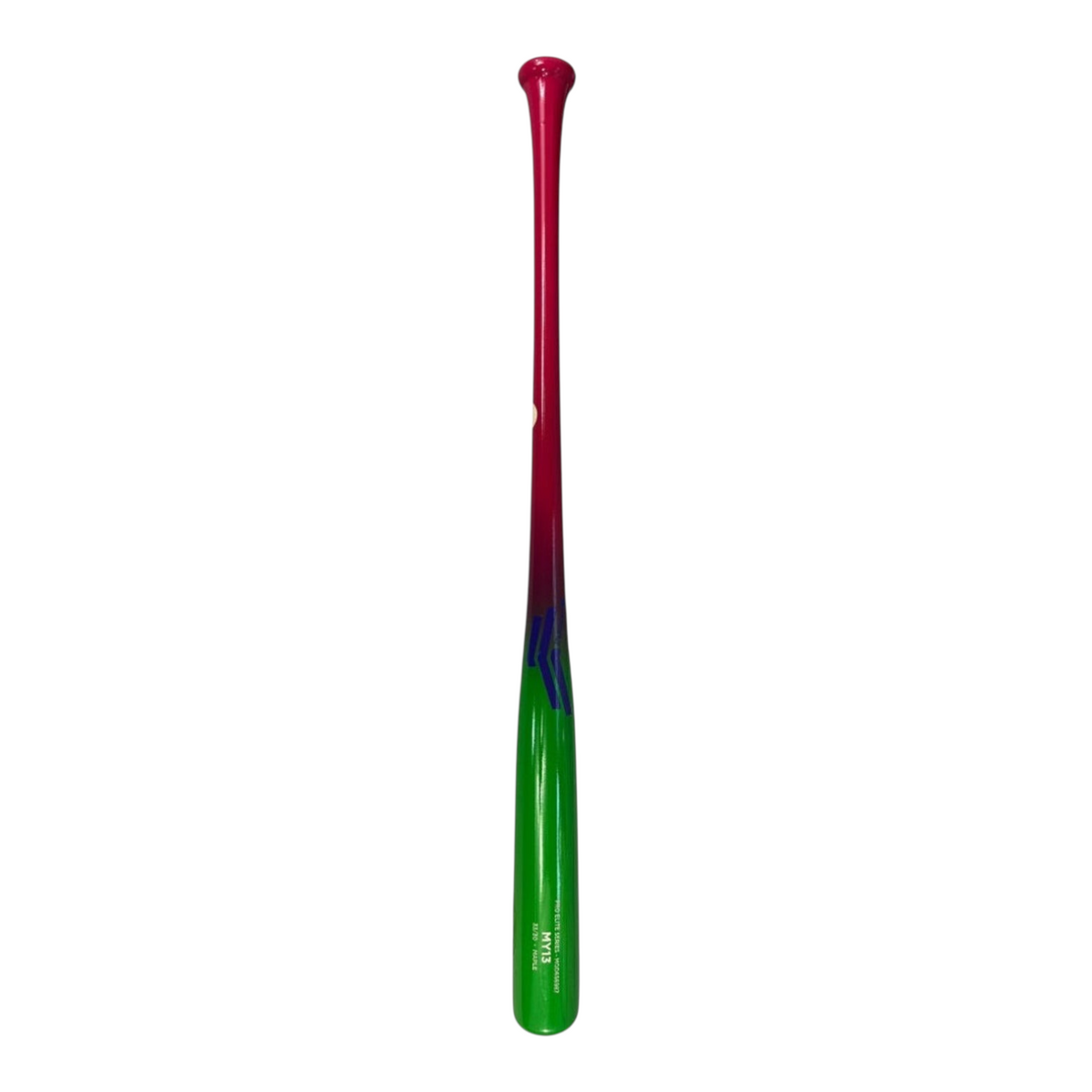 Bat de béisbol Radach Sports Elite Series MY13 de madera maple profesional en colores rosa y verde con acabado brillante