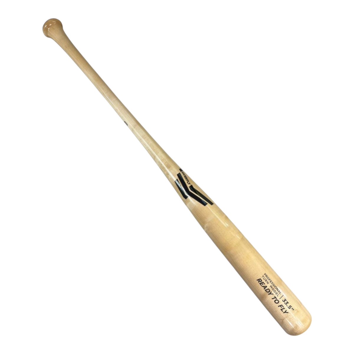 Bat de béisbol Radach Sports Overfly Ready To Fly de madera natural barnizada, 33.5 pulgadas, diseño profesional.