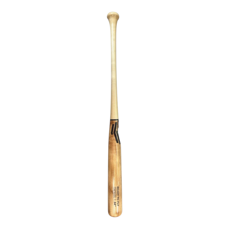 Bat de béisbol Radach Sports Overfly de madera natural de 34 pulgadas con diseño profesional y acabado brillante