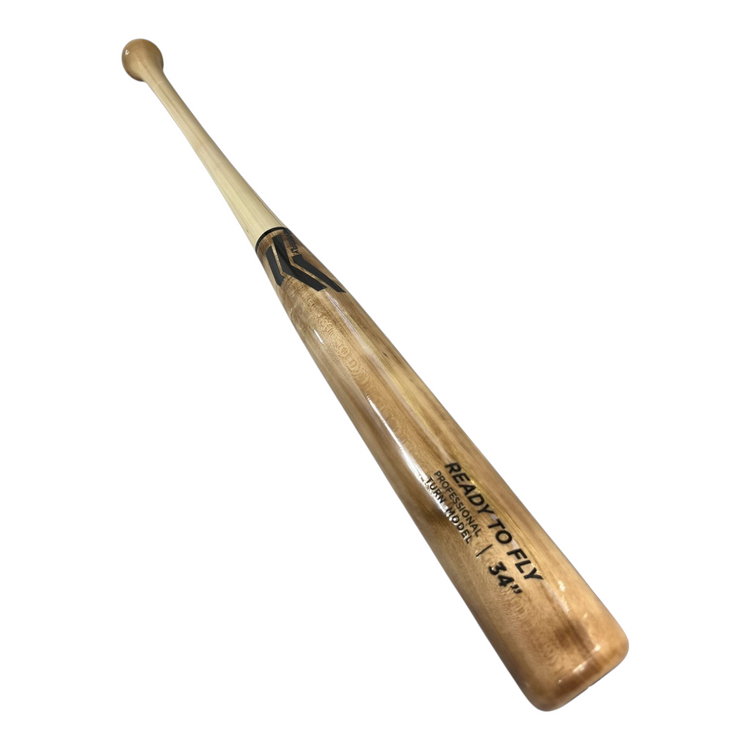 Bat de béisbol Radach Sports Overfly Ready To Fly de 34 pulgadas en madera natural con acabado profesional