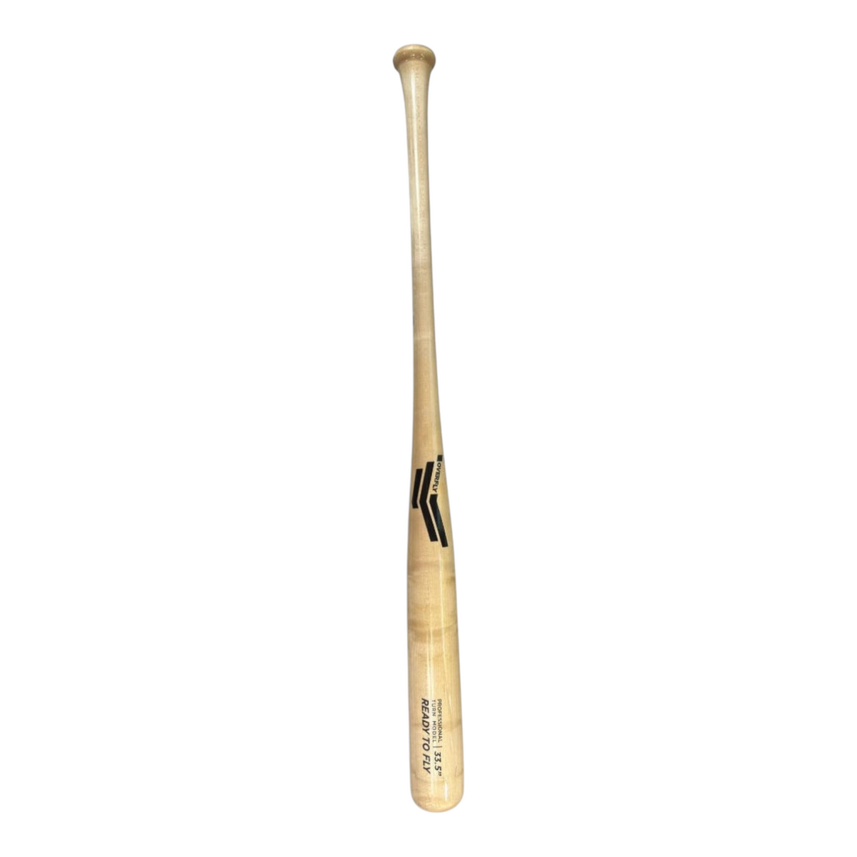 Bat de béisbol Radach Sports Overfly Ready To Fly de madera natural barnizada, 33.5 pulgadas, diseño profesional.