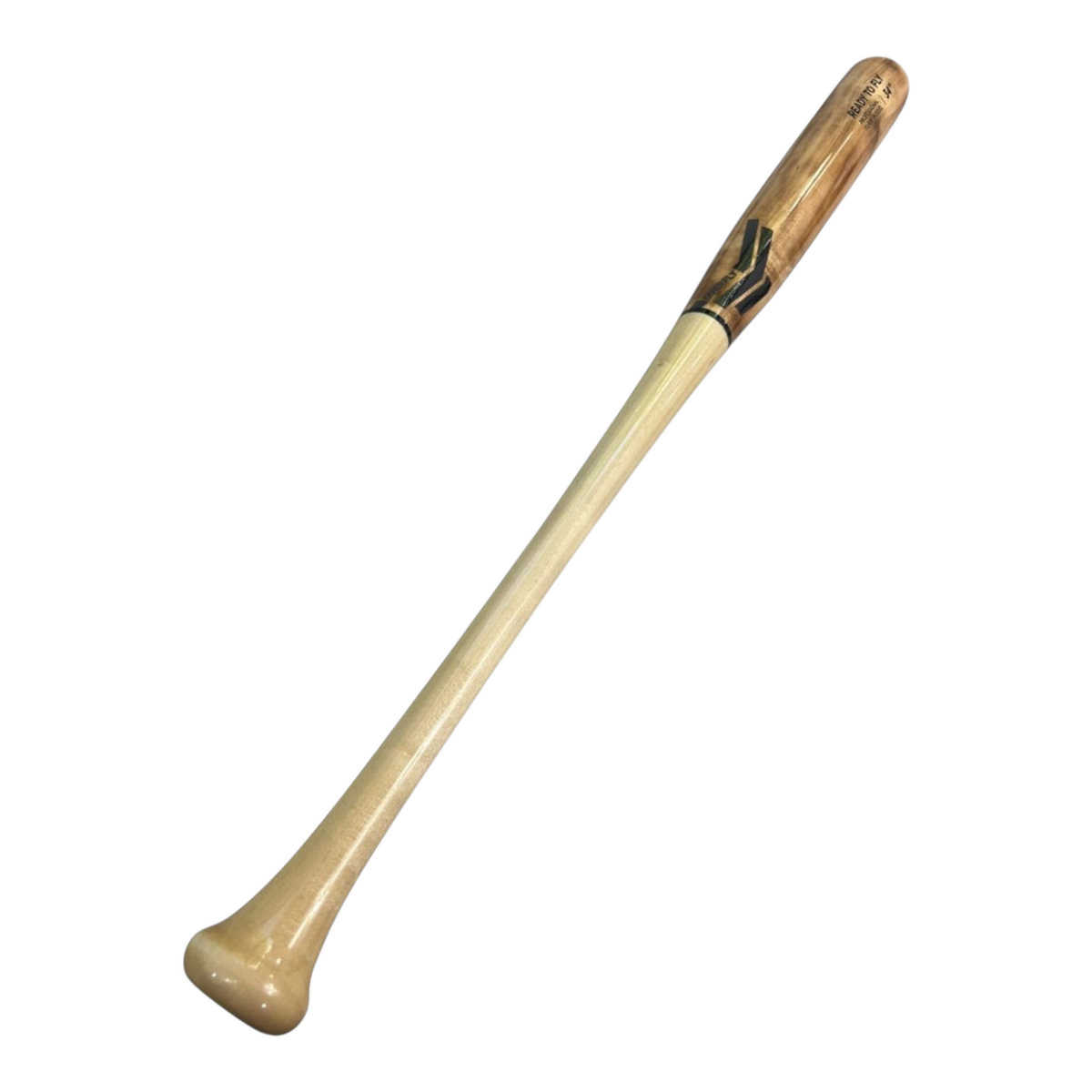 Bat de béisbol Radach Sports Overfly de madera natural de 34 pulgadas con acabado profesional y diseño cónico