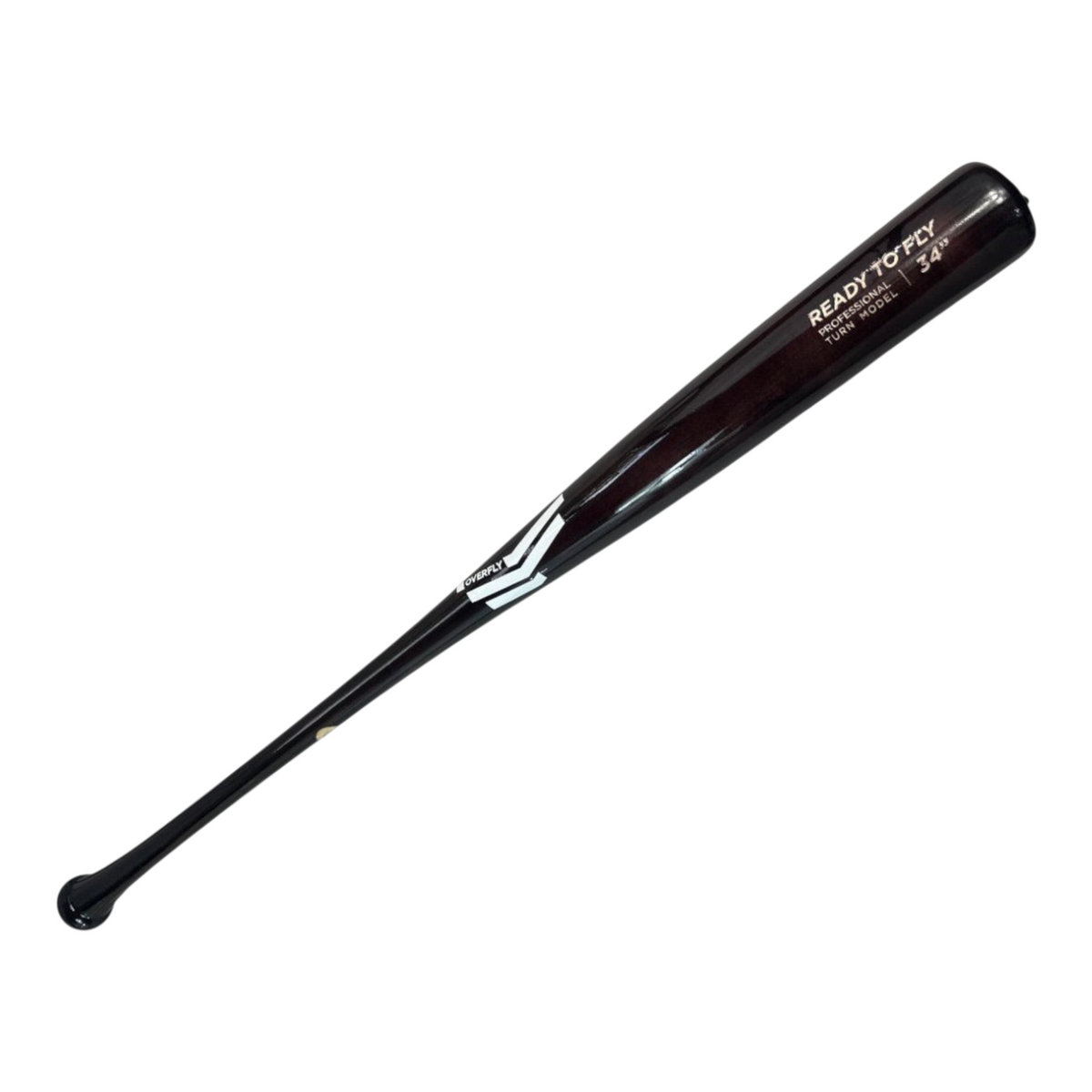 Bat de béisbol profesional Radach Sports Overfly de 34 pulgadas en madera negra brillante con grabado Ready To Fly