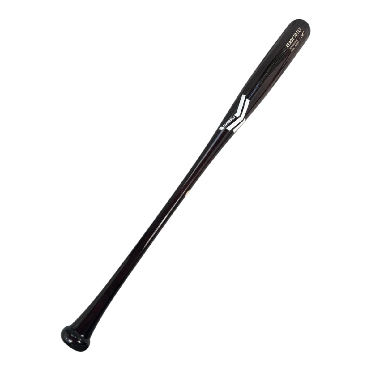 Bat de béisbol profesional Radach Sports Overfly de madera negra de 34 pulgadas con grabado Ready To Fly