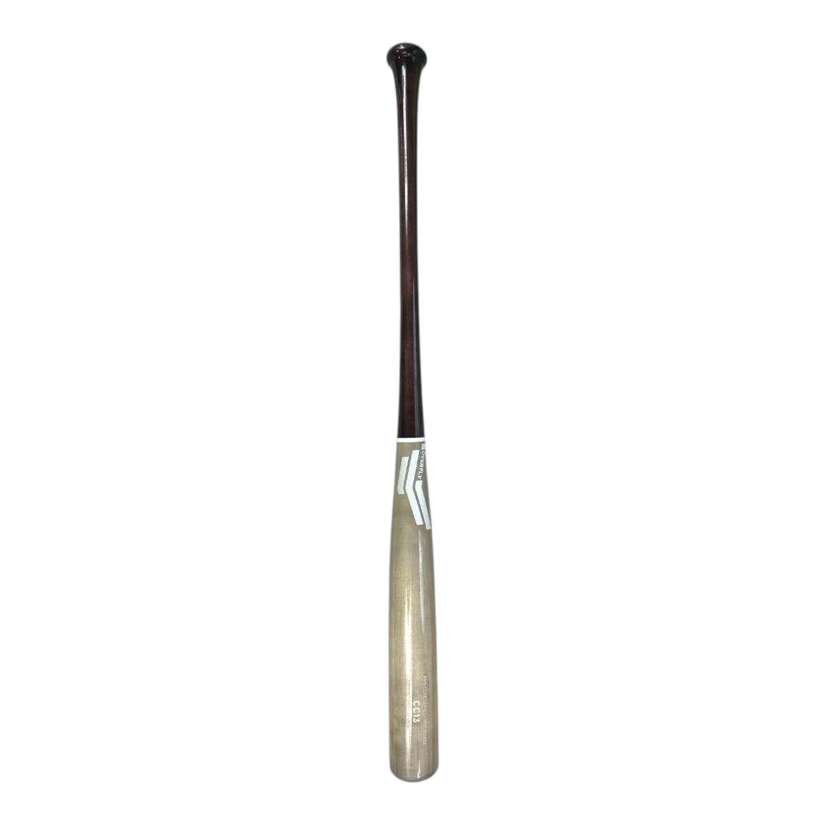 Bat de béisbol Radach Sports Overfly Pro Elite CC13 de madera de maple, barril gris y mango café de 34 pulgadas.