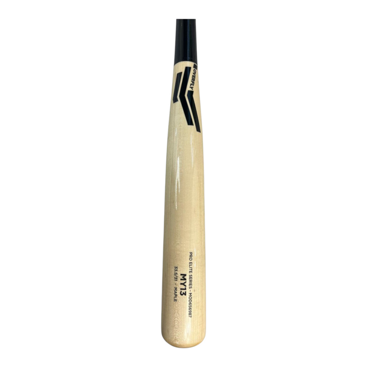 Bat de béisbol Radach Sports Overfly MY13 de madera de maple natural y mango negro, serie Pro Elite de 33.5 pulgadas.