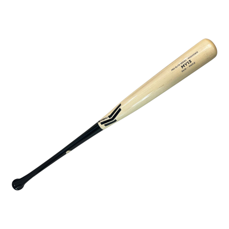 Bat de béisbol Radach Sports Overfly MY13 Pro Elite de madera de maple en color natural y negro de 34 pulgadas