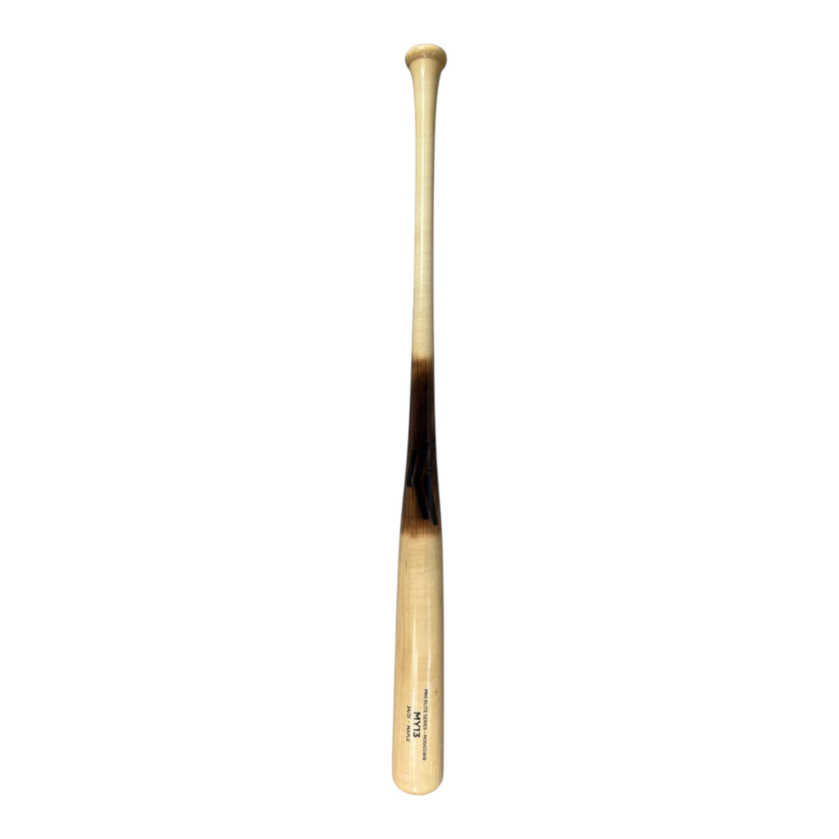 Bat de béisbol Radach Sports Overfly Elite MY13 de madera de maple con acabado natural flame y barniz brillante
