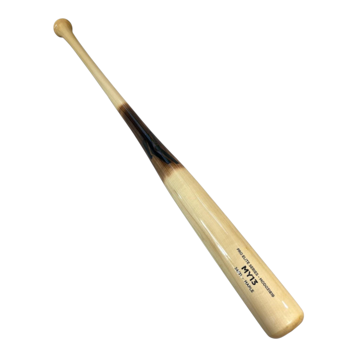 Bat de béisbol Radach Sports Overfly Elite MY13 de madera de maple con acabado natural flame y barniz brillante