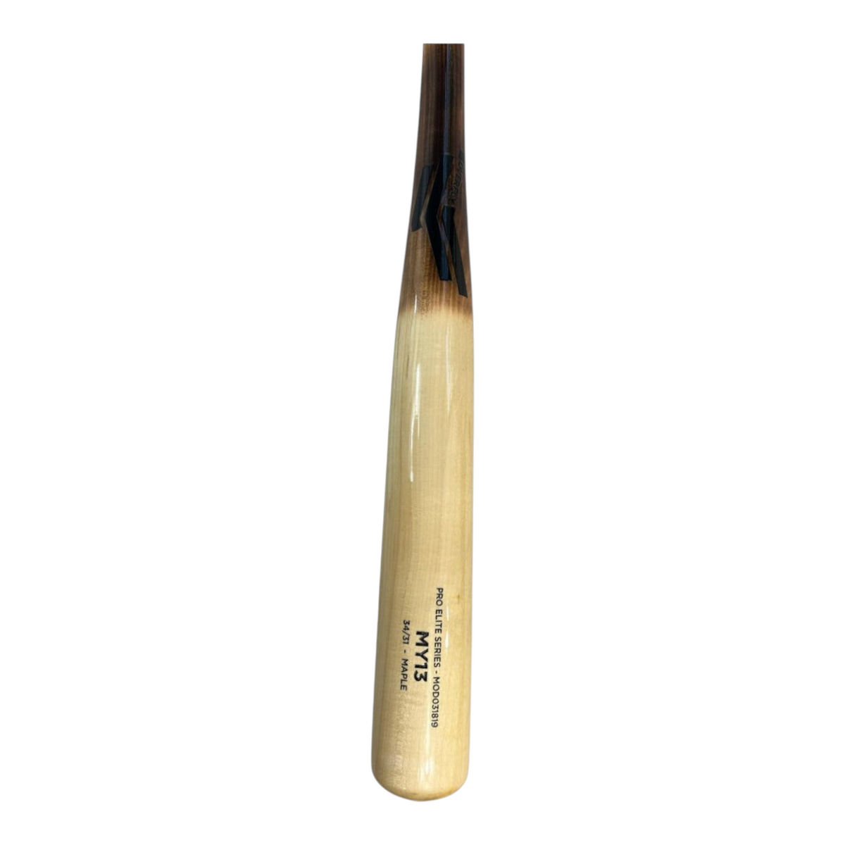 Bat de béisbol Radach Sports Overfly Elite MY13 de madera de maple con acabado natural flame y barniz brillante