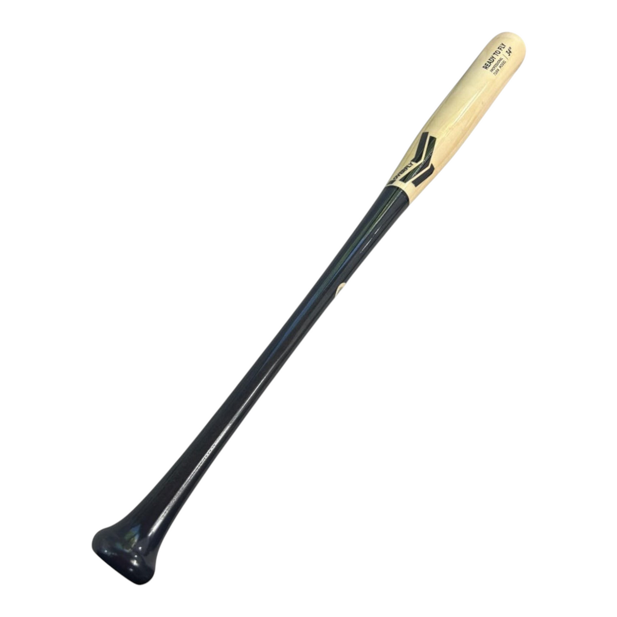 Bat de béisbol Radach Sports Ready To Fly de madera de maple profesional en color natural y negro de 34 pulgadas