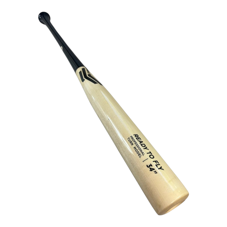 Bat de béisbol Radach Sports Ready To Fly de madera de maple profesional en color natural y negro de 34 pulgadas