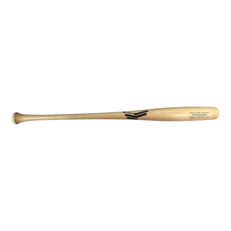 Bat de béisbol Radach Sports Overfly Tomahawk Pro Elite de madera de maple natural con perfil torpedo de 33.5 pulgadas