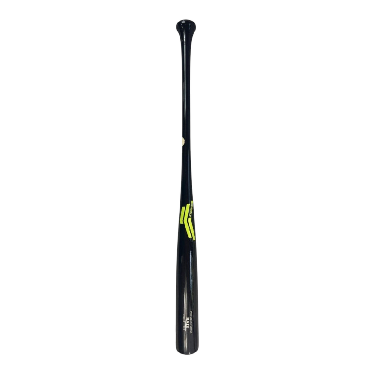Bat de béisbol Radach Sports Overfly Pro Select RA13 de madera de maple en color negro con detalles en verde lima