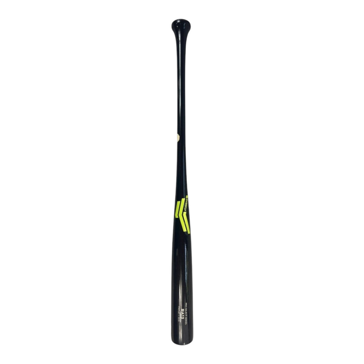 Bat de béisbol Radach Sports Overfly Pro Select RA13 de madera de maple en color negro con detalles en verde lima