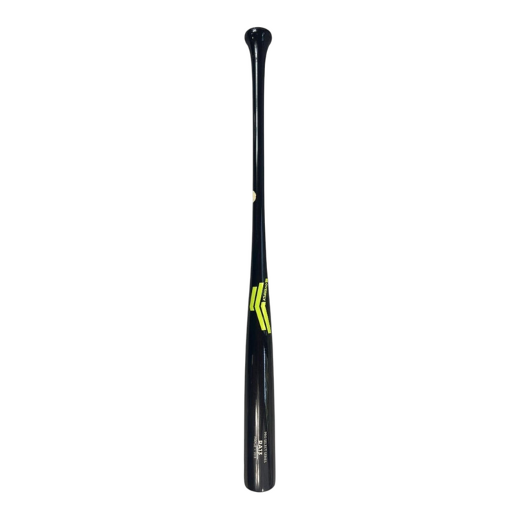 Bat de béisbol Radach Sports Overfly Pro Select RA13 de madera de maple en color negro con detalles en verde lima