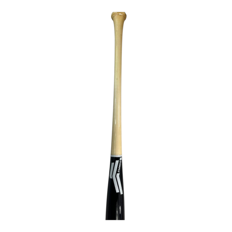 Bat de béisbol Radach Sports Overfly Pro Elite MY13 de madera de maple con barril negro y mango natural