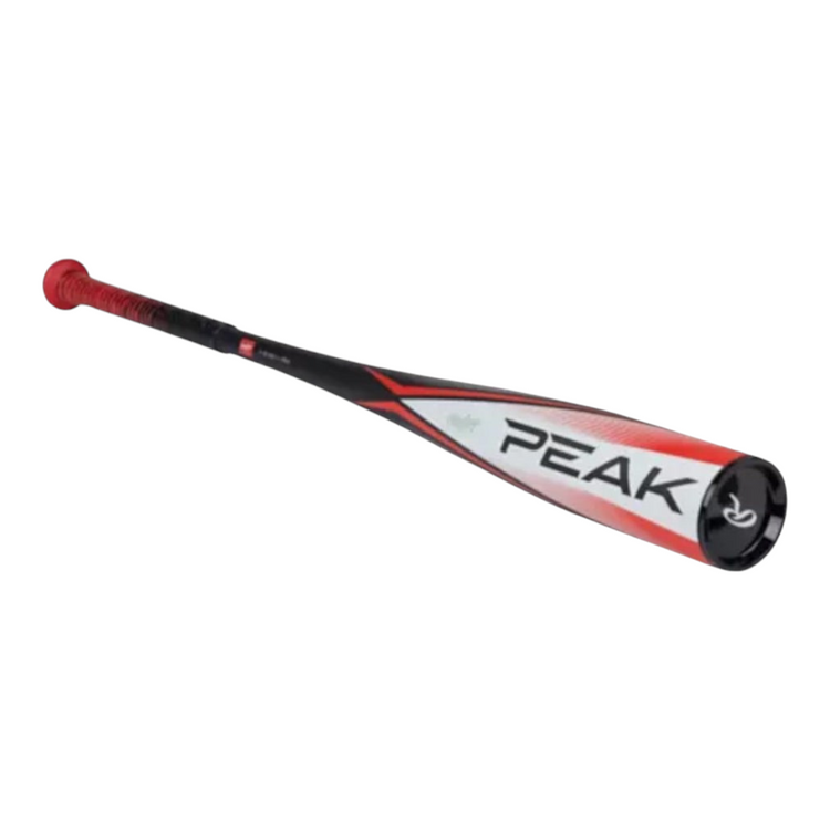 Bat de béisbol infantil Radach Sports Rawlings Peak USA de aluminio negro y rojo con barril de 2 5/8 pulgadas