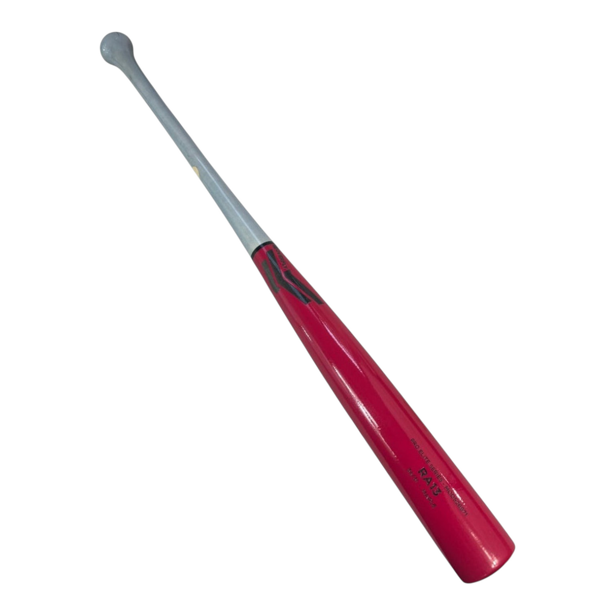 Bat de béisbol Radach Sports Overfly Pro Elite Series RA13 de madera de maple en color rosa y gris de 34 pulgadas