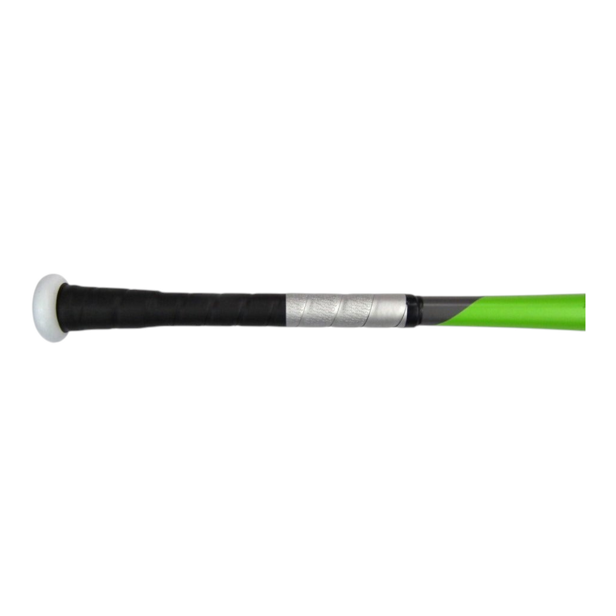 Bat de béisbol Radach Sports Louisville Warrior verde y negro con empuñadura de cinta plateada