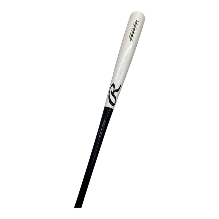 Bat de béisbol Radach Sports Rawlings Player Preferred de madera de fresno con diseño bicolor blanco y negro