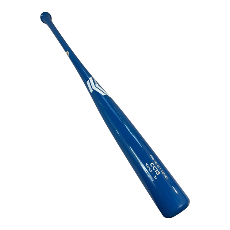Bat de béisbol Radach Sports Overfly CC13 de 34 pulgadas en madera de maple azul con acabado profesional FLEXimpact