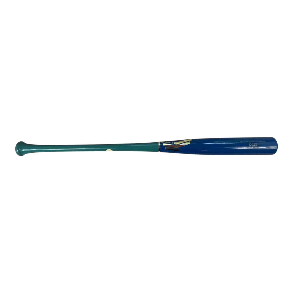 Bate de béisbol profesional Radach Sports Overfly Pro Elite CC13 de madera en colores azul y verde agua