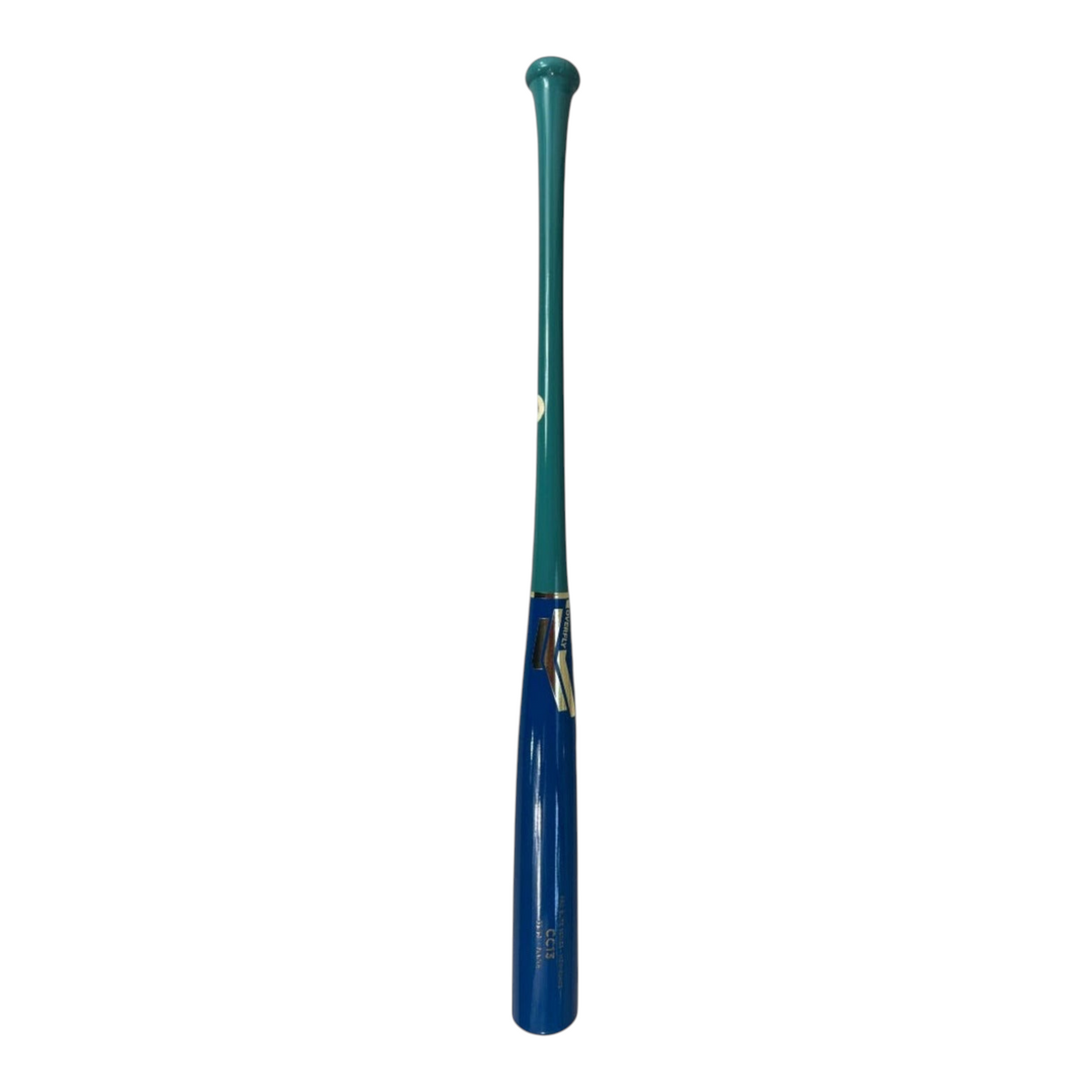 Bate de béisbol profesional Radach Sports Overfly Pro Elite CC13 en madera azul y verde agua de 33 pulgadas