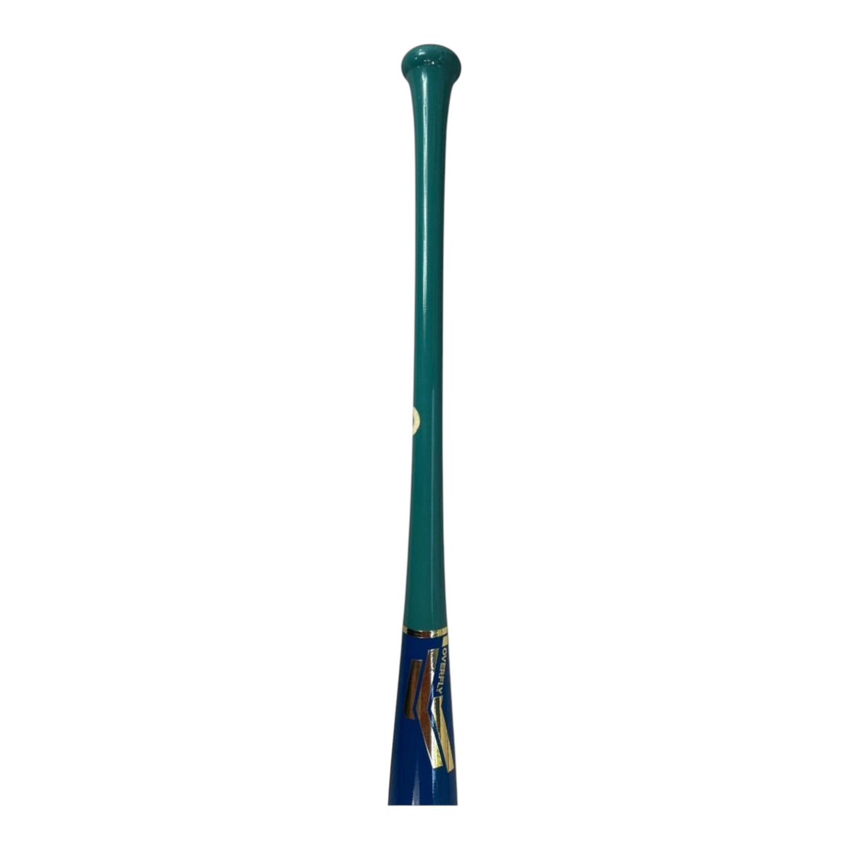 Bate de béisbol profesional Radach Sports Overfly Pro Elite CC13 de madera en colores azul y verde agua.