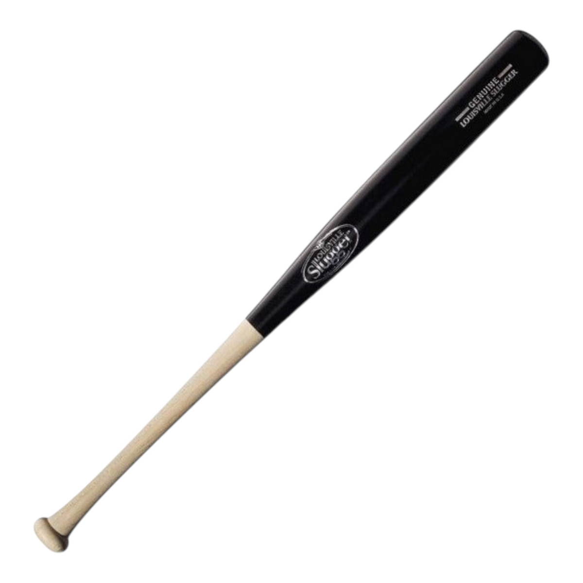 Bate de béisbol infantil Radach Sports Louisville Slugger Genuine Y125 de madera en color negro y natural de 31 pulgadas