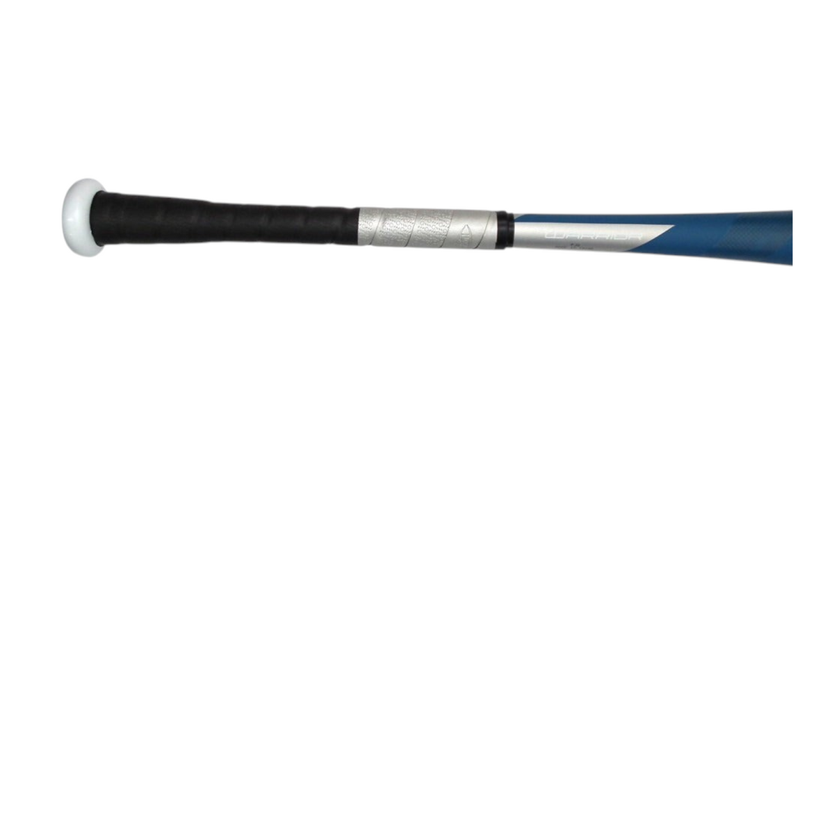 Bate de béisbol Radach Sports Warrior azul con mango negro y detalles plateados en el agarre