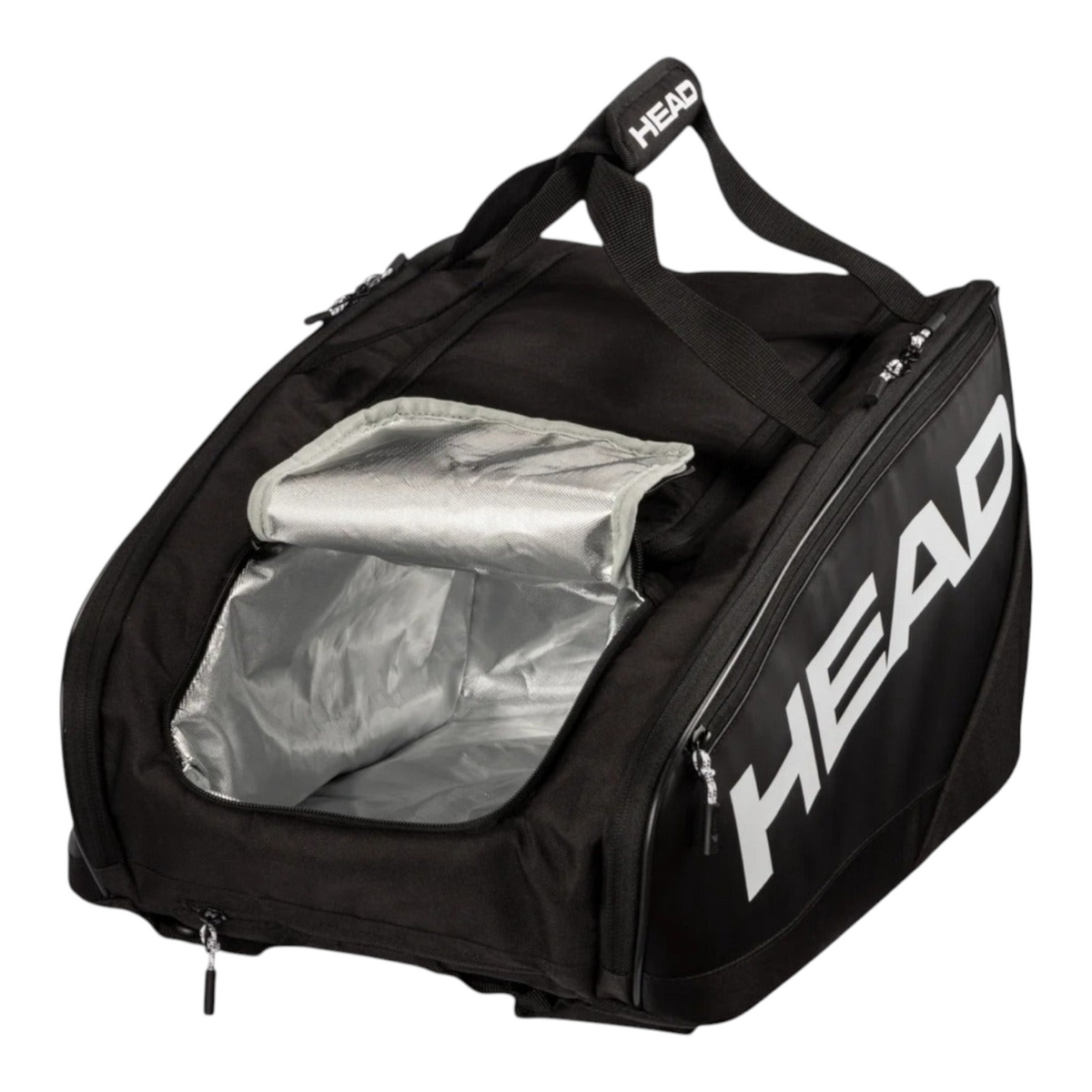 Bolsa de pickleball Radach Sports HEAD PRO negra con compartimento térmico CCT+ para proteger paletas y accesorios
