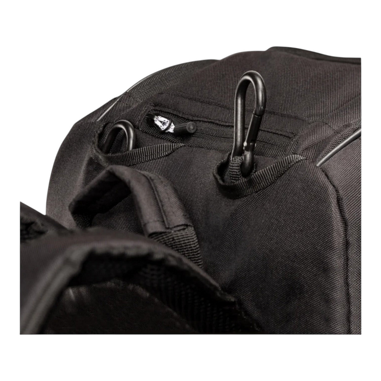Detalle de la bolsa de pickleball Radach Sports Head Pro en color negro con gancho para colgar y cremallera