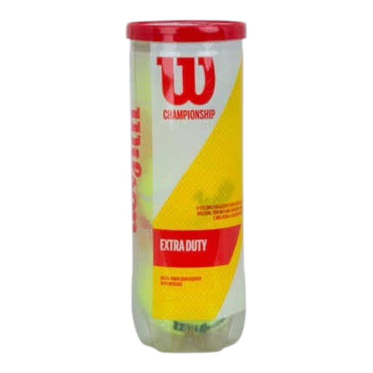 Bote de pelotas de tenis Wilson Championship Extra Duty de Radach Sports, paquete de tres unidades para nivel del mar.