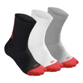 Calcetas deportivas Radach Sports Wilson en colores negro, blanco y gris con puntera roja y soporte en el arco