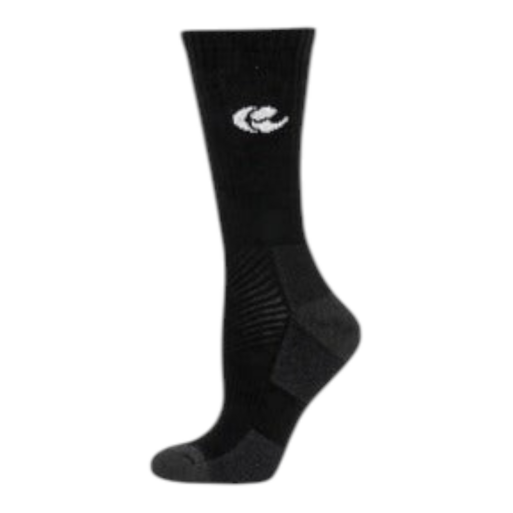 Calcetas deportivas negras Solinco Heaven de Radach Sports con amortiguación y soporte en el arco para tenis