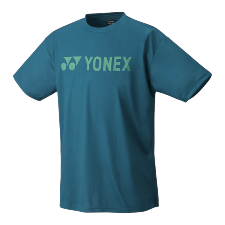Camiseta deportiva Radach Sports Yonex YM0046 color azul marino con logo frontal, tejido transpirable de secado rápido.