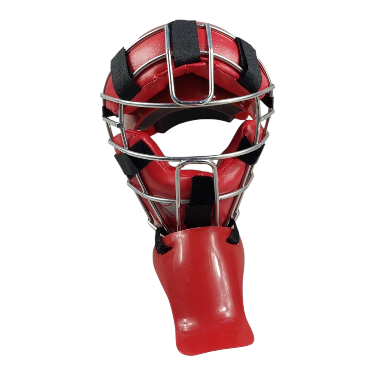 Careta de catcher Radach Sports infantil en color rojo con rejilla metálica protectora para béisbol
