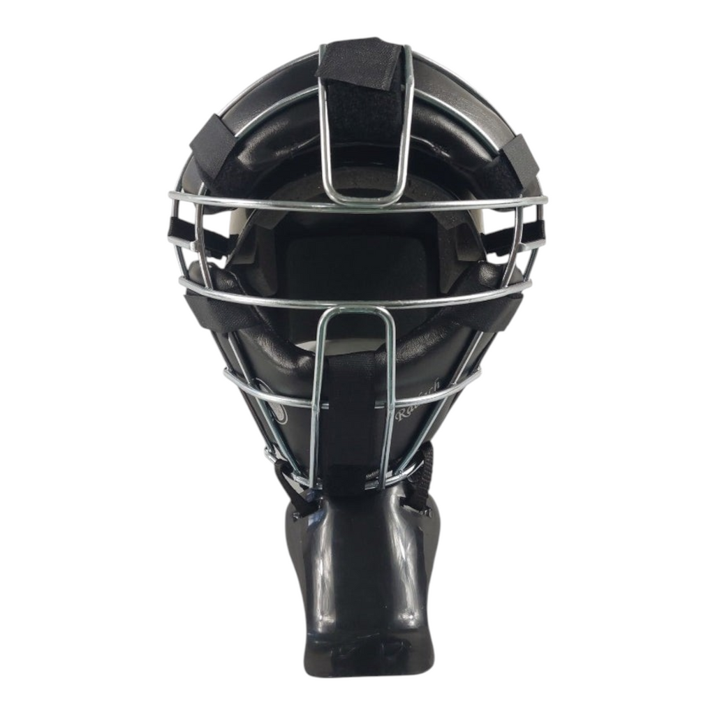 Careta de catcher Radach Sports para adulto en color negro con rejilla metálica resistente y acolchado protector