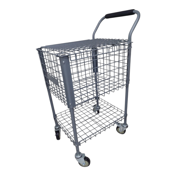 Carrito para pelotas de tenis Radach Sports de metal gris con capacidad para 324 pelotas y ruedas giratorias