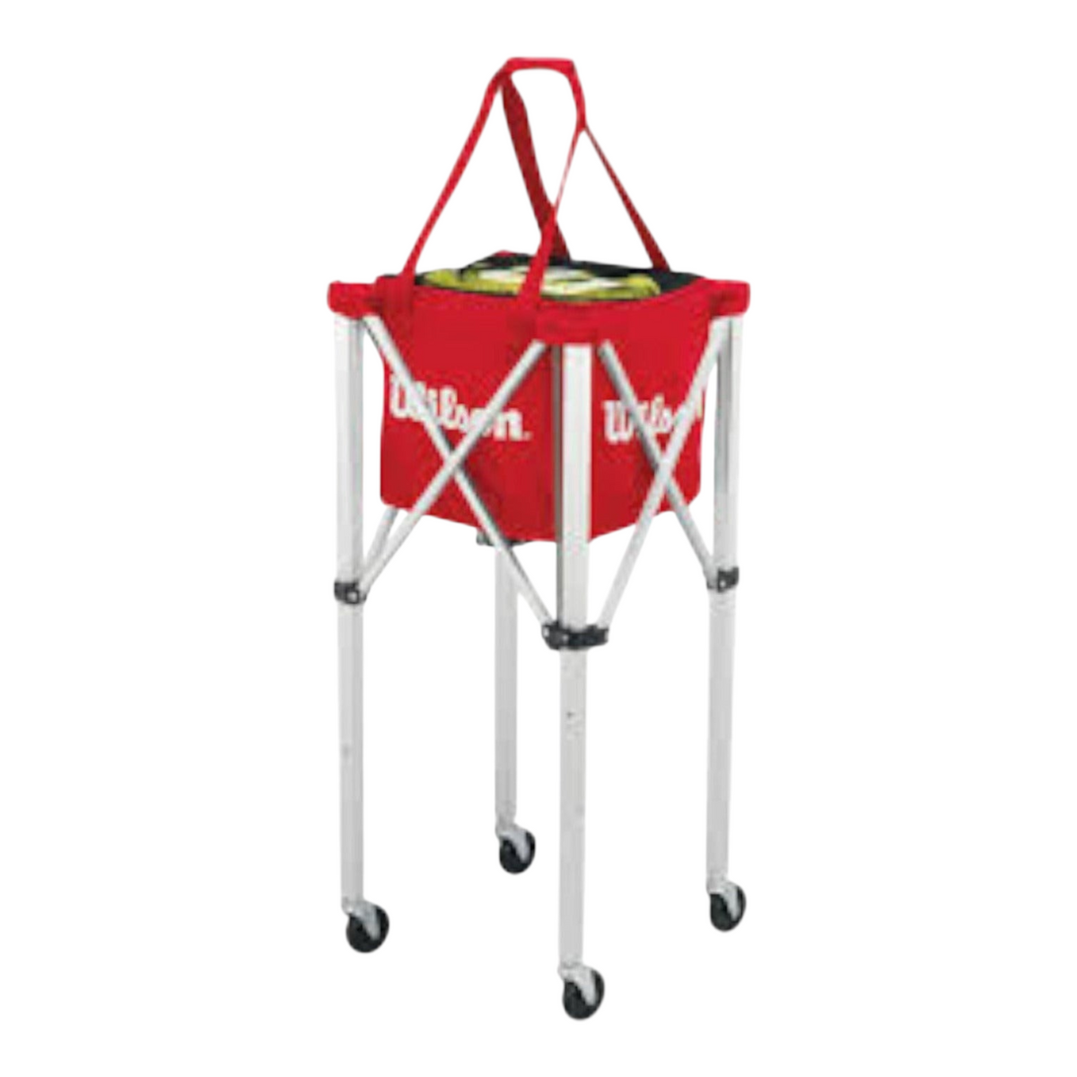 Carrito plegable Radach Sports Wilson para 150 pelotas de tenis con bolsa roja y estructura de aluminio con ruedas