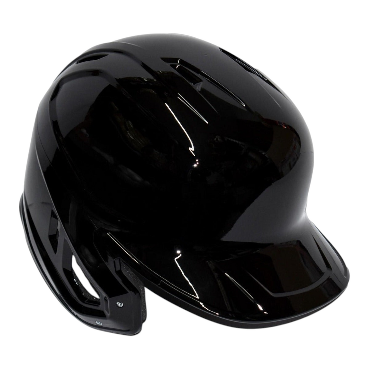 Casco de bateo Radach Sports para zurdo, color negro, talla extra grande, diseño de una oreja con ventilación