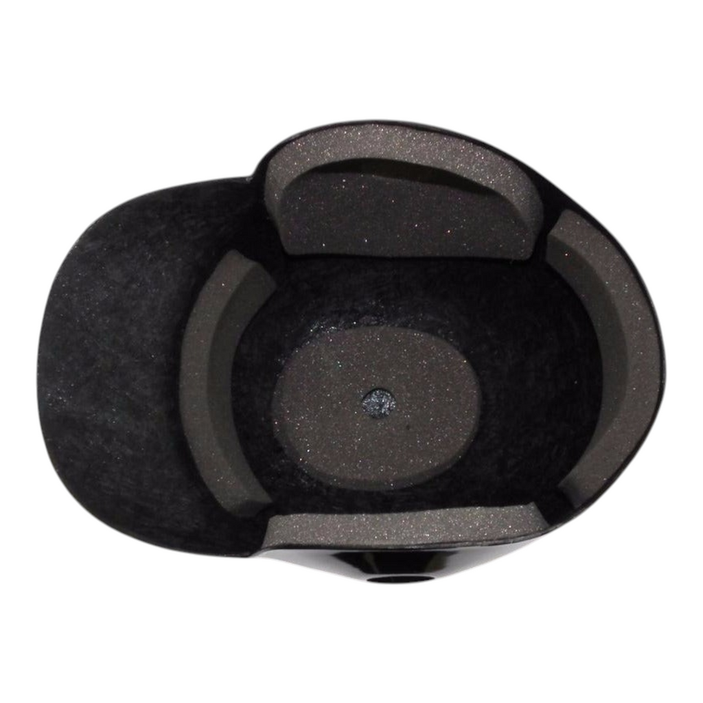Casco de bateo Radach Sports negro de fibra de vidrio con doble orejera y acolchado interior, vista superior