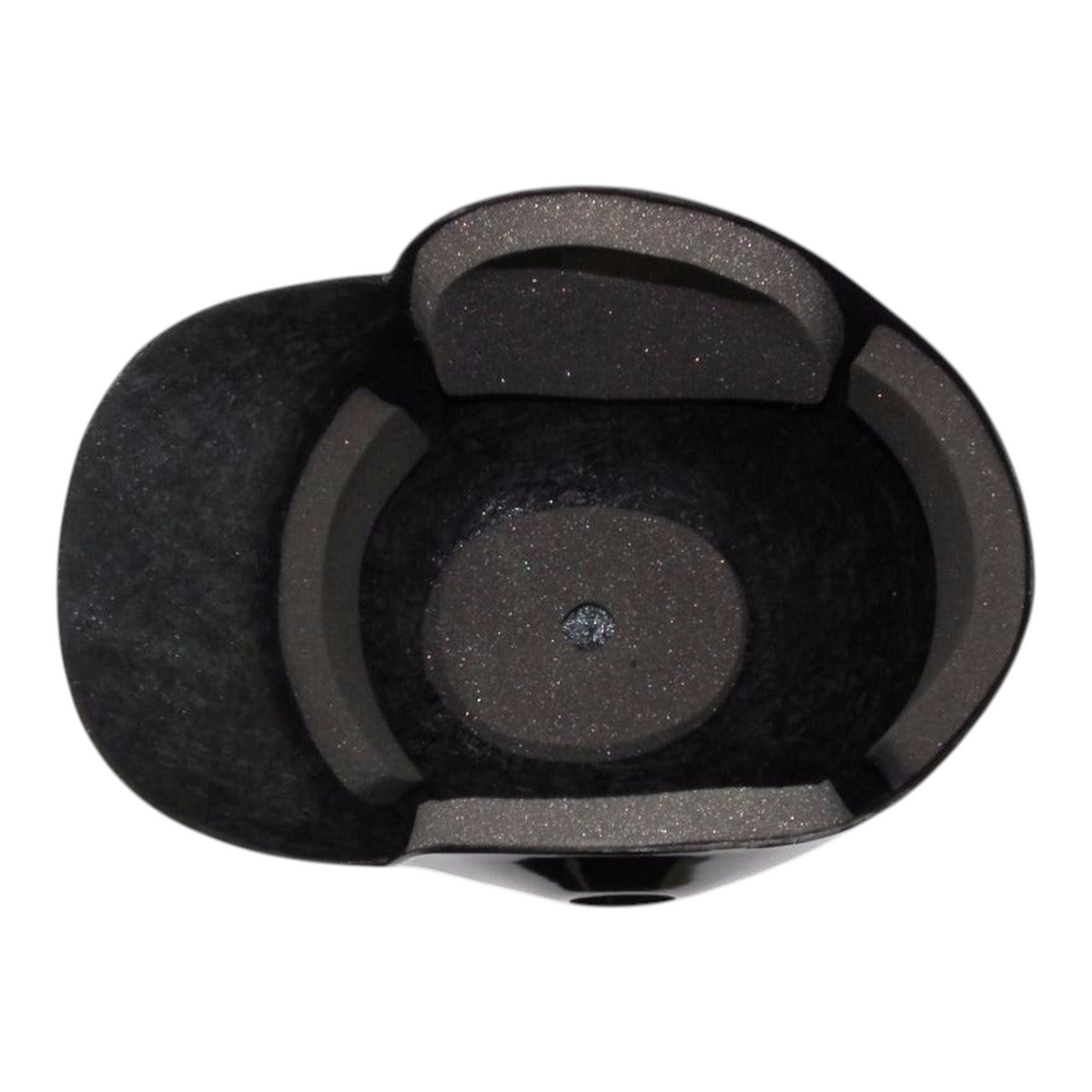 Casco de bateo Radach Sports negro de fibra de vidrio con doble orejera y acolchado interior, vista superior