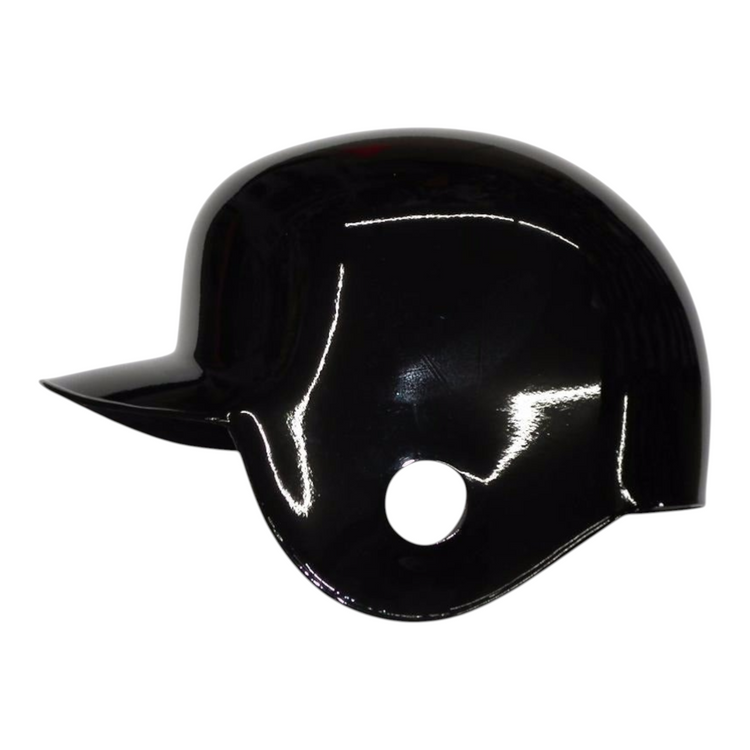 Casco de bateo Radach Sports negro de fibra de vidrio con una orejera para bateador derecho, talla mediana.