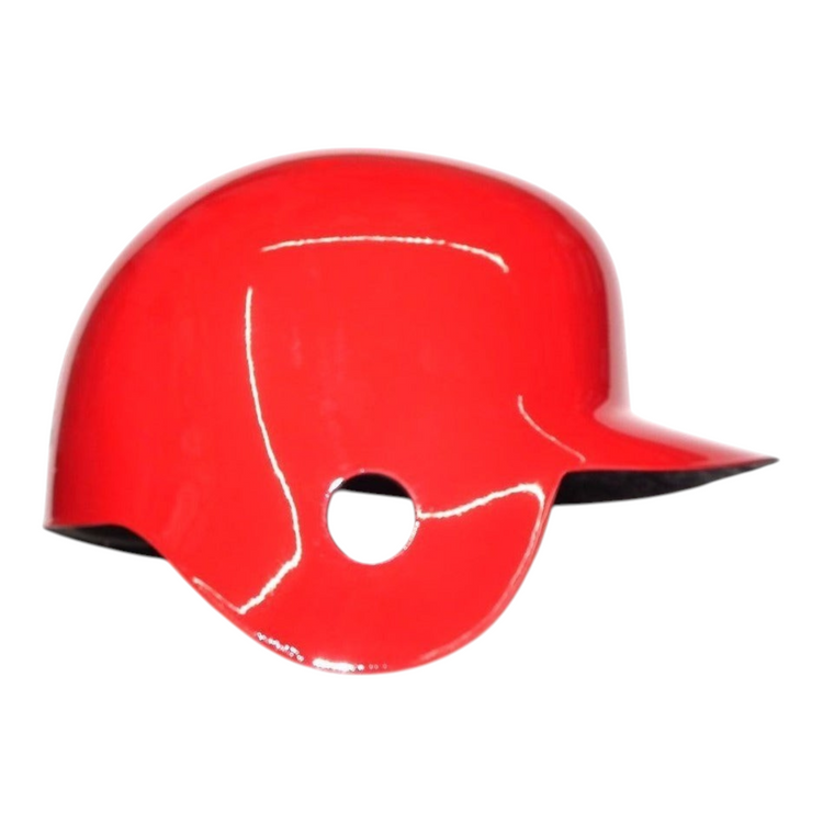 Casco de bateador Radach Sports para zurdo en color rojo brillante fabricado en fibra de vidrio resistente