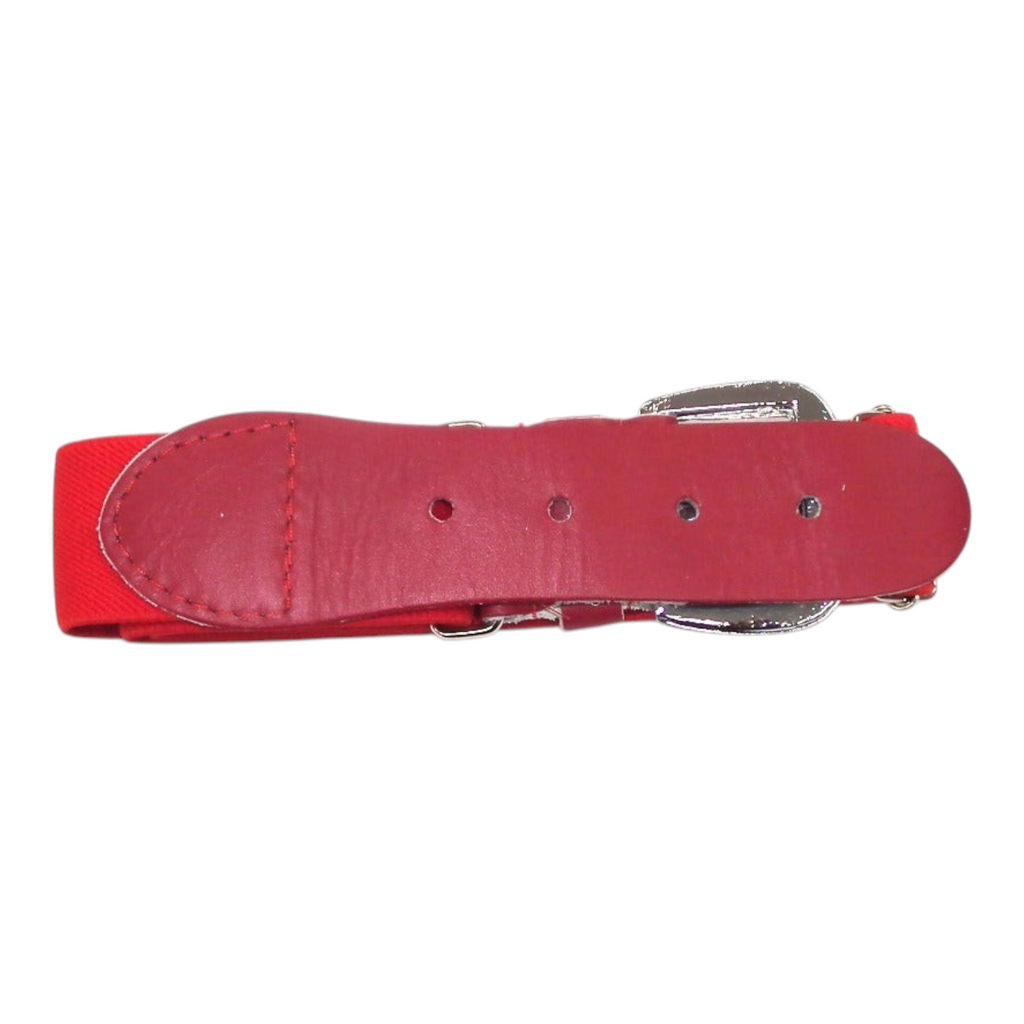Cinto rojo ajustable para uniforme de béisbol Radach Sports con hebilla metálica y banda elástica