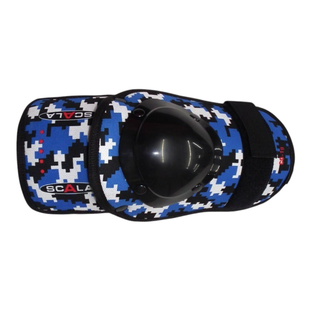 Codera para bateador Radach Sports Scala con estampado de camuflaje azul y protector rígido negro para béisbol